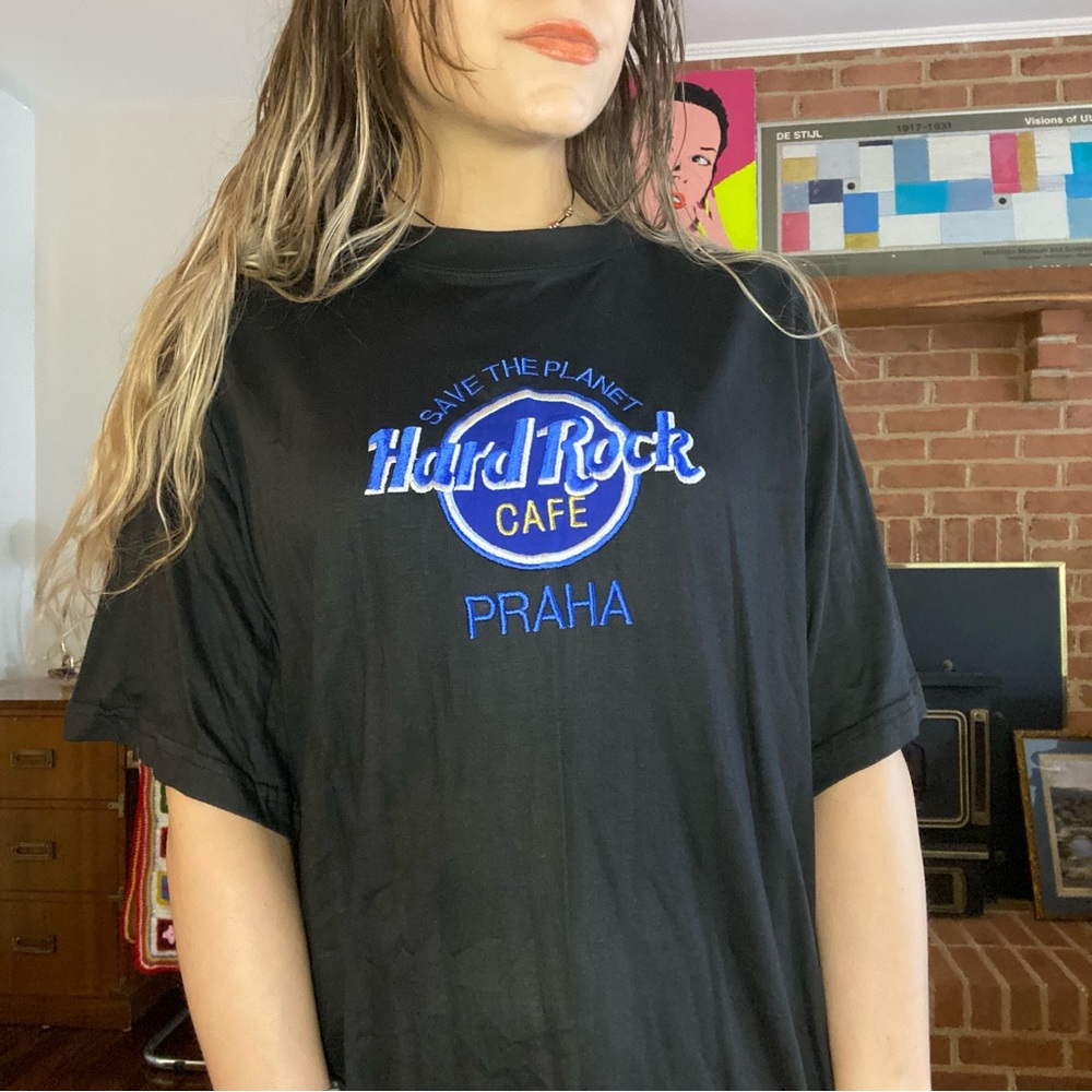 Vintage 90s Deadstock Praha Prague Czech Hard Rock Cafe T-Shirt Oversize…